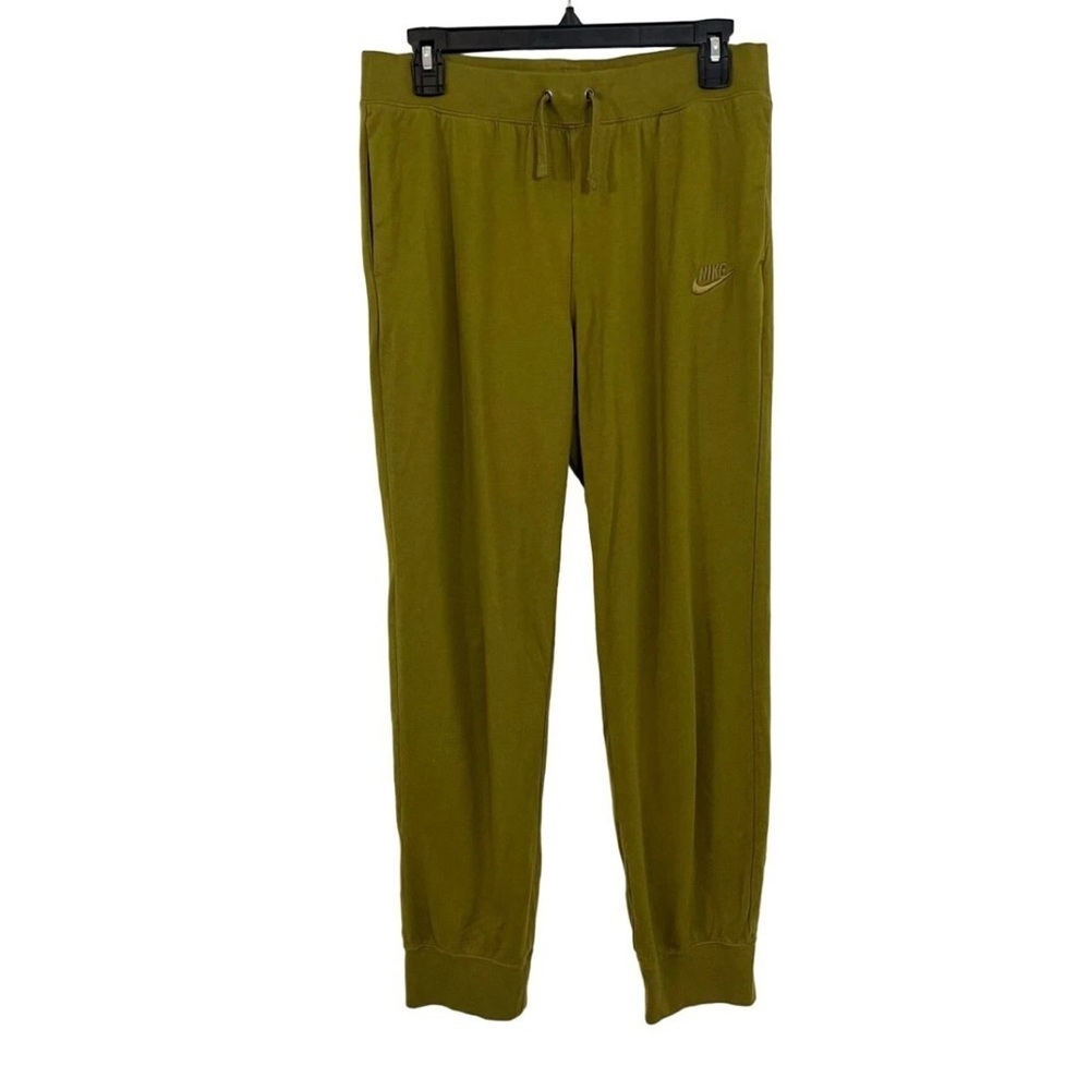 Nike Women's Green Jogger Sweatpants Logo Spell Out Drawstring Size XL